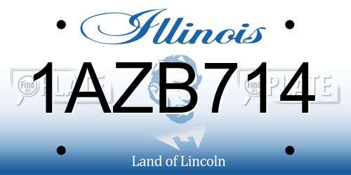 1AZB714 Illinois License Plate