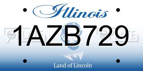 1AZB729 Illinois License Plate
