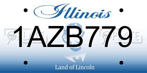 1AZB779 Illinois License Plate