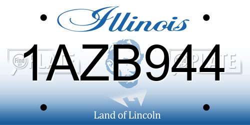 1AZB944 Illinois License Plate