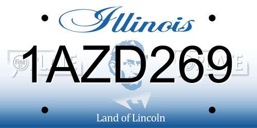 1AZD269 Illinois License Plate