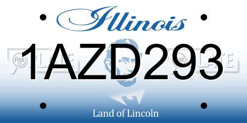 1AZD293 Illinois License Plate