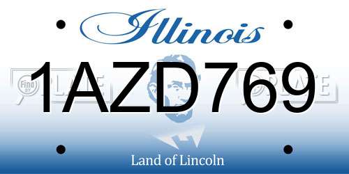 1AZD769 Illinois License Plate
