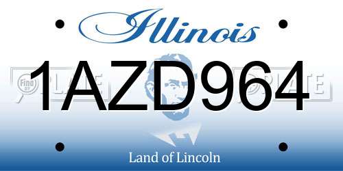 1AZD964 Illinois License Plate