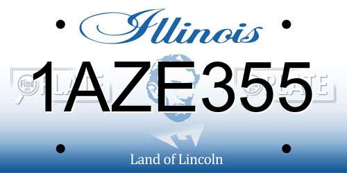 1AZE355 Illinois License Plate
