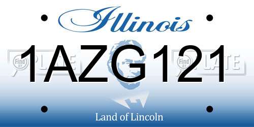 1AZG121 Illinois License Plate