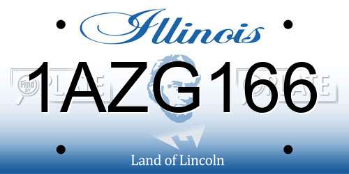 1AZG166 Illinois License Plate