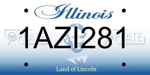 1AZI281 Illinois License Plate