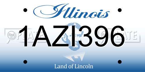 1AZI396 Illinois License Plate
