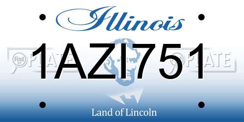 1AZI751 Illinois License Plate