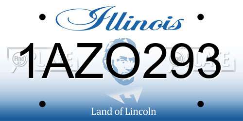1AZO293 Illinois License Plate