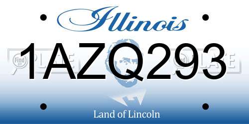 1AZQ293 Illinois License Plate