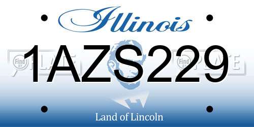 1AZS229 Illinois License Plate