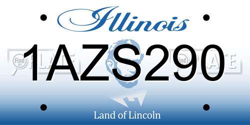 1AZS290 Illinois License Plate