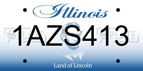 1AZS413 Illinois License Plate