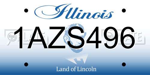 1AZS496 Illinois License Plate
