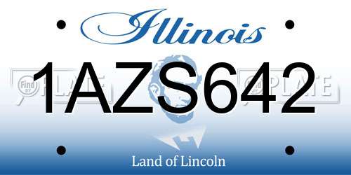 1AZS642 Illinois License Plate
