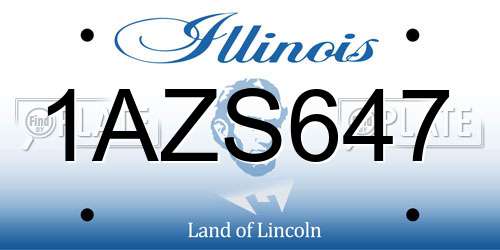 1AZS647 Illinois License Plate