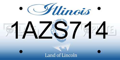 1AZS714 Illinois License Plate