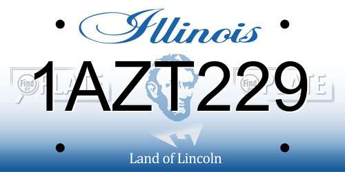 1AZT229 Illinois License Plate