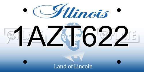 1AZT622 Illinois License Plate