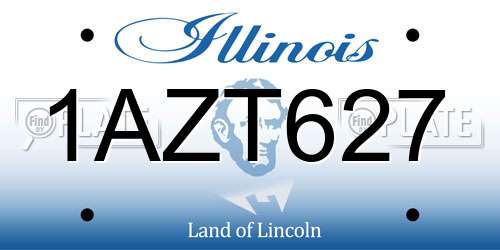 1AZT627 Illinois License Plate
