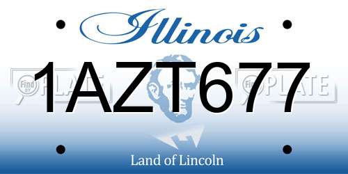 1AZT677 Illinois License Plate