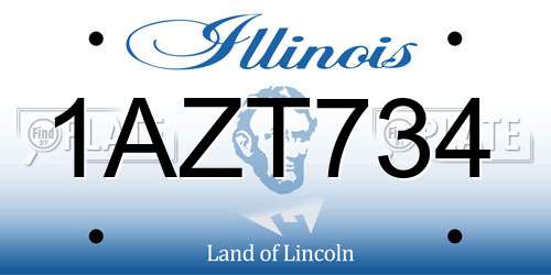 1AZT734 Illinois License Plate
