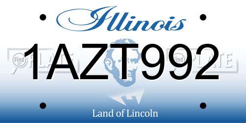 1AZT992 Illinois License Plate
