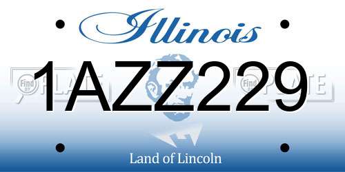 1AZZ229 Illinois License Plate