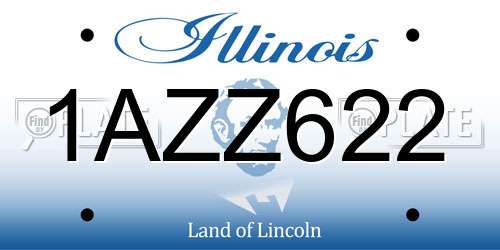 1AZZ622 Illinois License Plate