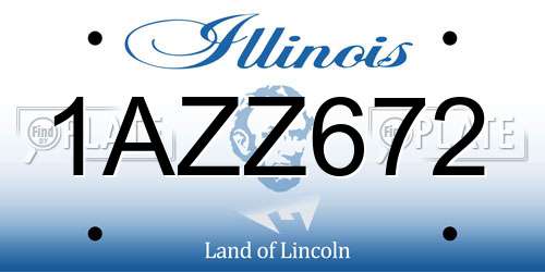 1AZZ672 Illinois License Plate