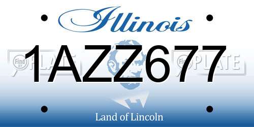 1AZZ677 Illinois License Plate