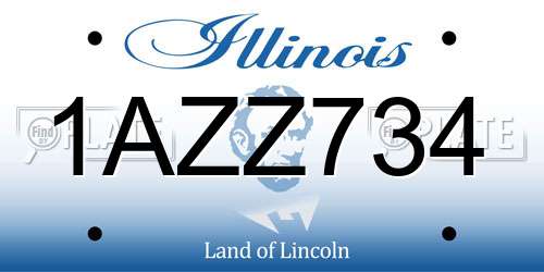 1AZZ734 Illinois License Plate