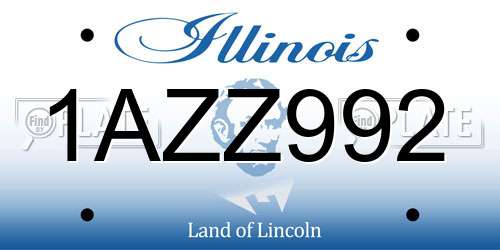 1AZZ992 Illinois License Plate
