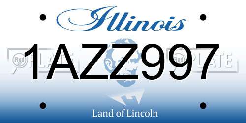 1AZZ997 Illinois License Plate