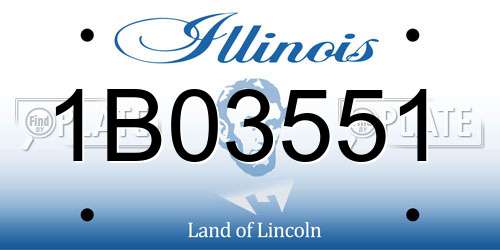 1B03551 Illinois License Plate