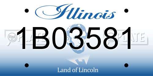 1B03581 Illinois License Plate
