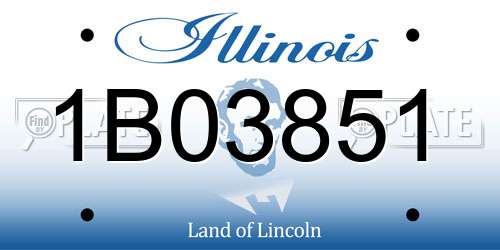 1B03851 Illinois License Plate