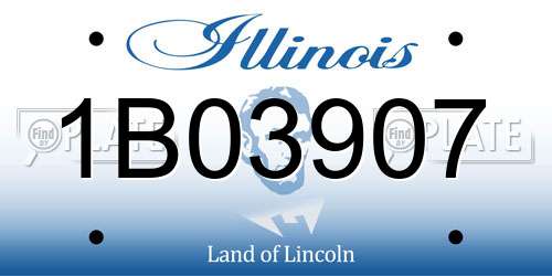 1B03907 Illinois License Plate