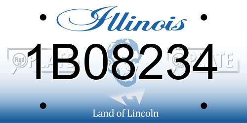 1B08234 Illinois License Plate