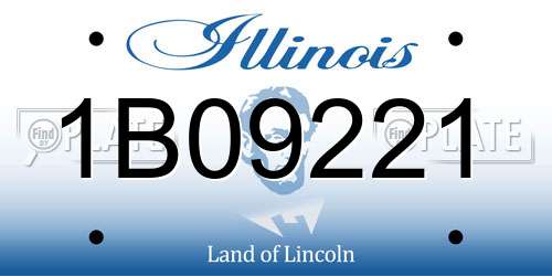 1B09221 Illinois License Plate