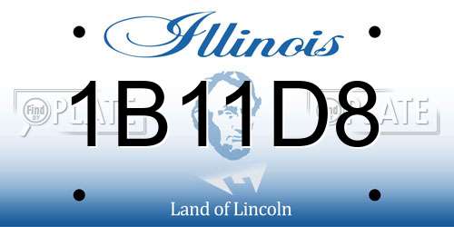 1B11D8 Illinois License Plate