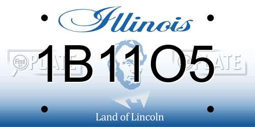 1B11O5 Illinois License Plate