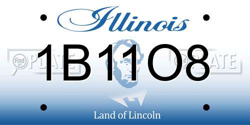 1B11O8 Illinois License Plate