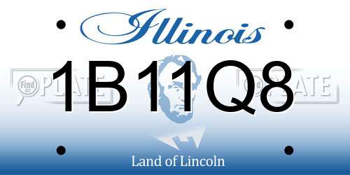 1B11Q8 Illinois License Plate