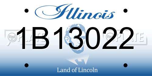 1B13022 Illinois License Plate