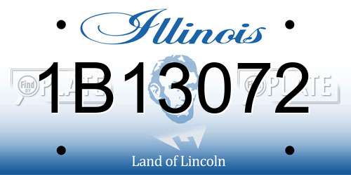 1B13072 Illinois License Plate