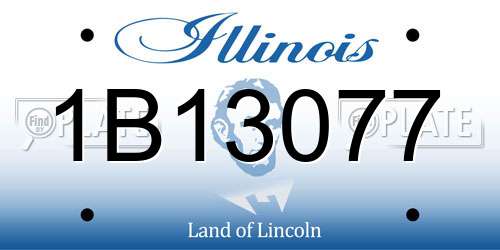 1B13077 Illinois License Plate