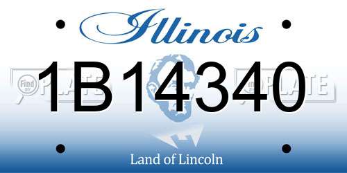 1B14340 Illinois License Plate